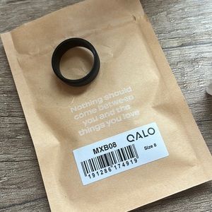 QALO Mens black rubber wedding ring band